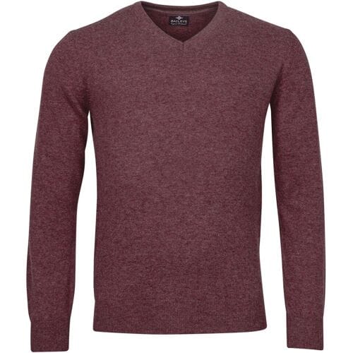 Baileys Trui V-Neck Uni Color Lambswool Cerise / male