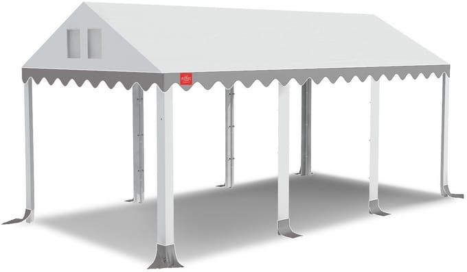 GO-PRO | Limited Edition | 3x6 | Wit-grijs | Partytent met grondframe