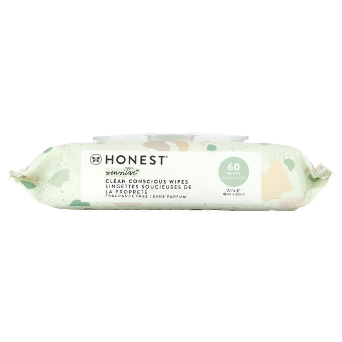 The Honest Company, Sensitive Clean Conscious Tissues, parfumvrij, 60 velletjes white