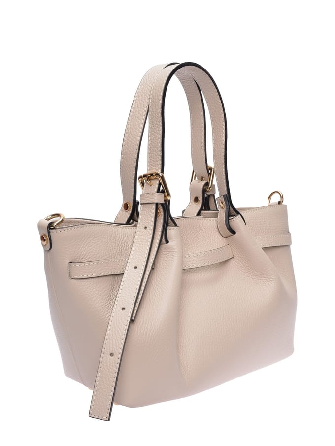 Luisa Vannini Beige Rundleer Tas