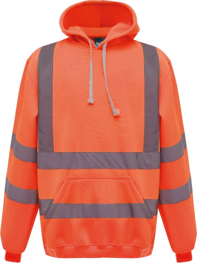 Yoko Hi-Vis pullover hoodie YHVK05 - Hi Vis Orange - M