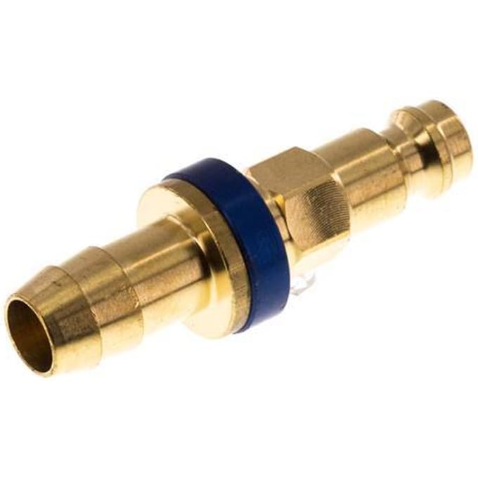 Messing DN 5 Blauw-Coded Luchtkoppeling Insteeknippel 9 mm Slangpilaar