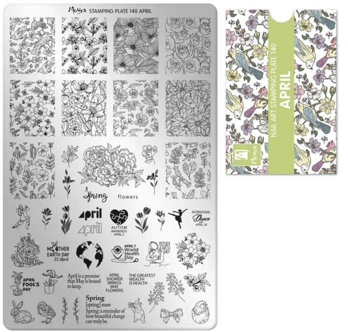 Moyra Stamping Plate 140 APRIL + Gratis Try-on Sheet