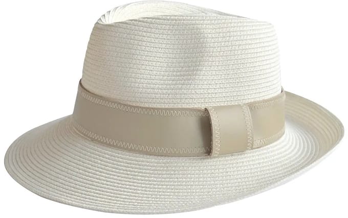 Harper Fedora – Zonnehoed Dames UV Werend Zomerhoed - Maat: M-L: 58 cm - Ivory