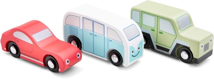 Houten Speelgoedauto's Set van 3 Stuks