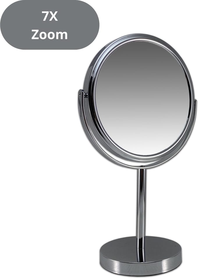 Metalen make up spiegel 7x vergroting - Ø18cm spiegels