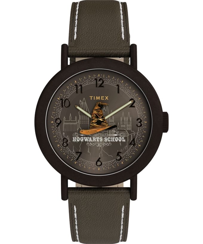 Timex Harry Potter x Timex Weekender Sorting Hat TW2Y77000 Horloge - Leer - Bruin - Ø 37 mm