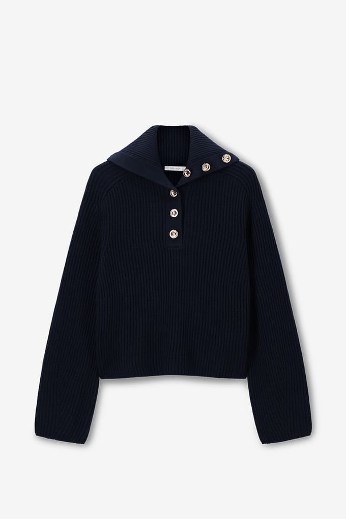 Sissy-Boy - Donkerblauwe trui met knopen