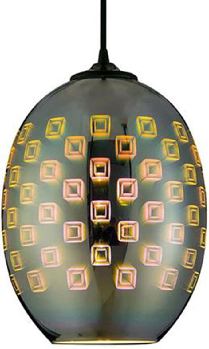 LED Hanglamp 3D - Spectra - Ovaal - Chroom Glas - E27