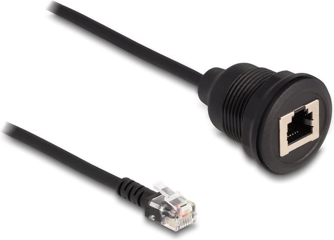 Delock Cable RJ12 plug to RJ12 jack for installation 30 cm black