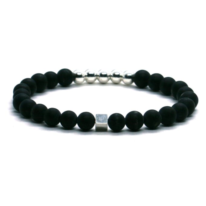 Heaven Eleven - Dames - armband - fijn - 925 - zilver - onyx matte - 6mm