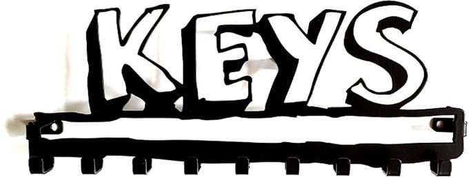 Decorizzly - Sleutelkast - 9 Haken - Zwart - Staal