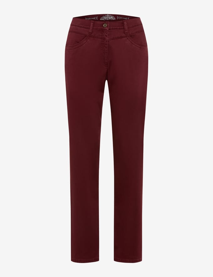 Raphaela by Brax Dames Jeans  Style CAREN NEW BURGUNDY, donkerrood, maat 36