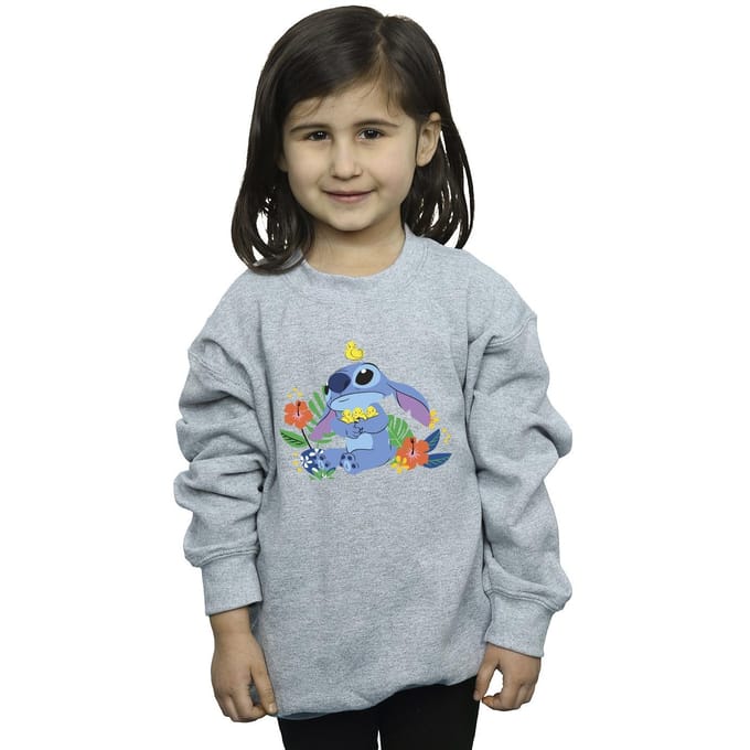 Disney Meisjes Lilo & Stitch Vogels Sweatshirt (Sportgrijs)