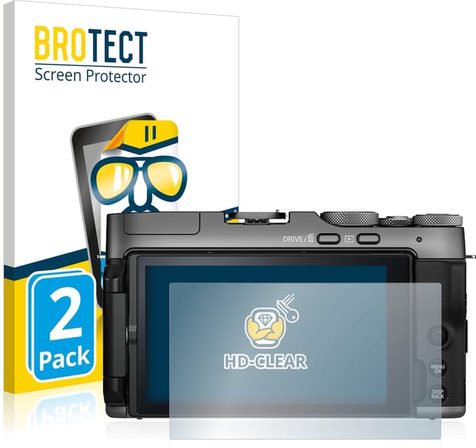 BROTECT - Screenprotector voor Fujifilm X-A7 - Folie Beschermfolie transparant 2 Stuks