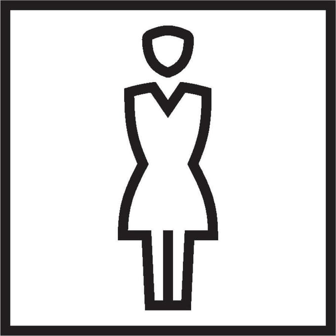 WC dames sticker 100 x 100 mm