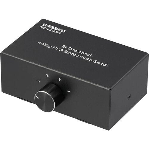 SpeaKa Professional SP-AS-500 Cinch-audio-switch 4 poorten Met metalen behuizing