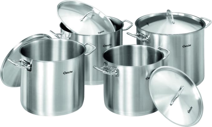 Bartscher RVS 4-delige pannenset met deksel