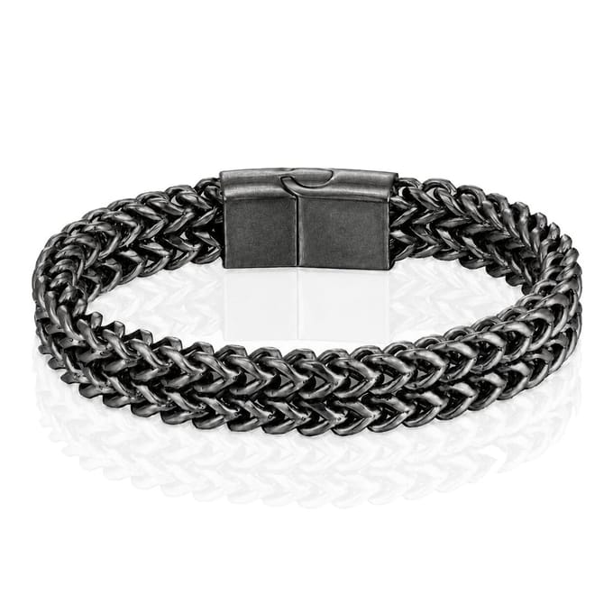 LGT JWLS Heren Armband - Dubbele Curb Chain van Retro Zilver Edelstaal-21cm