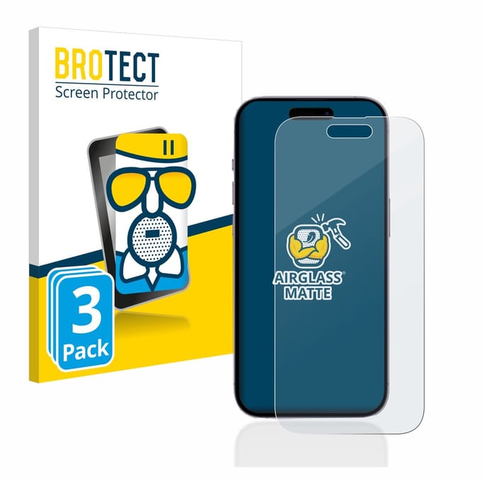 BROTECT - Screenprotector voor Apple iPhone 14 Pro - Folie Beschermfolie Beschermglas matte 3 Stuks