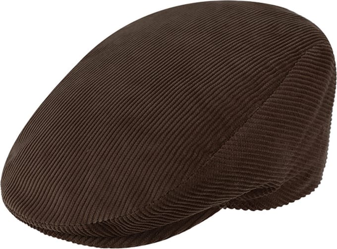 Flatcap met voering, Flatcap Fiebig Corduroy bruin maat 59