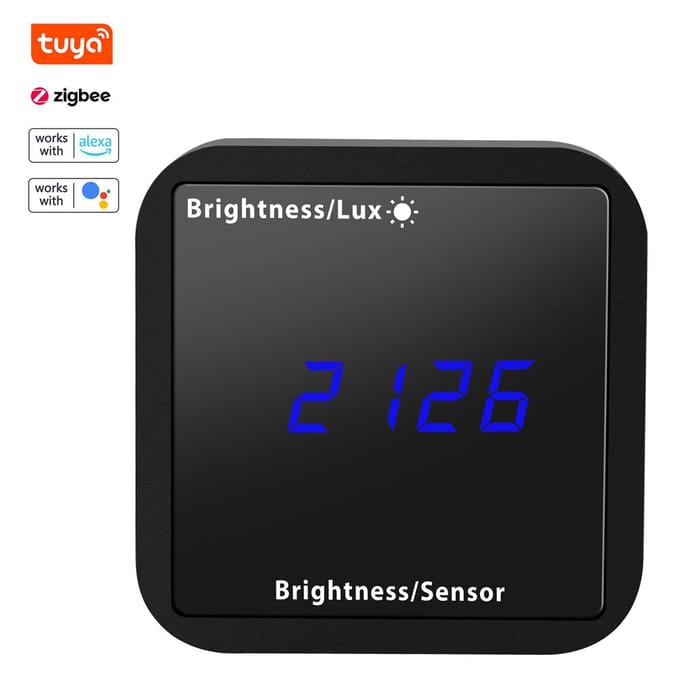 Tuya WIFI Intelligente lichtdetector Temperatuur- en vochtigheidssensor met LED-display Ondersteuning APP ZigBee zwart
