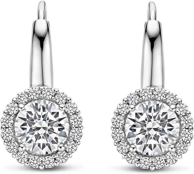 TI SENTO Dames Oorbellen - 925 zilver - Zirconia wit - 78056ZI