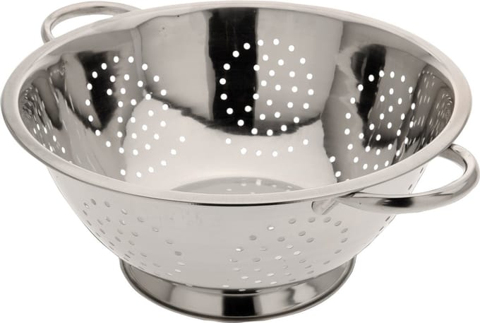 Excellent Houseware Keuken vergiet - op voet - RVS - 24 x 10 cm - zeef