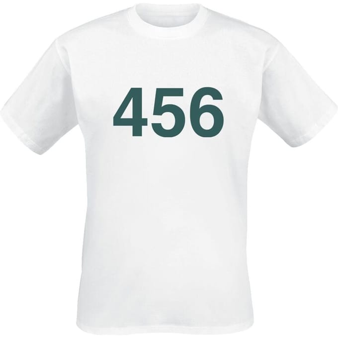 Squid Game T-shirt - Player 456 - L tot 3XL - voor Mannen - wit