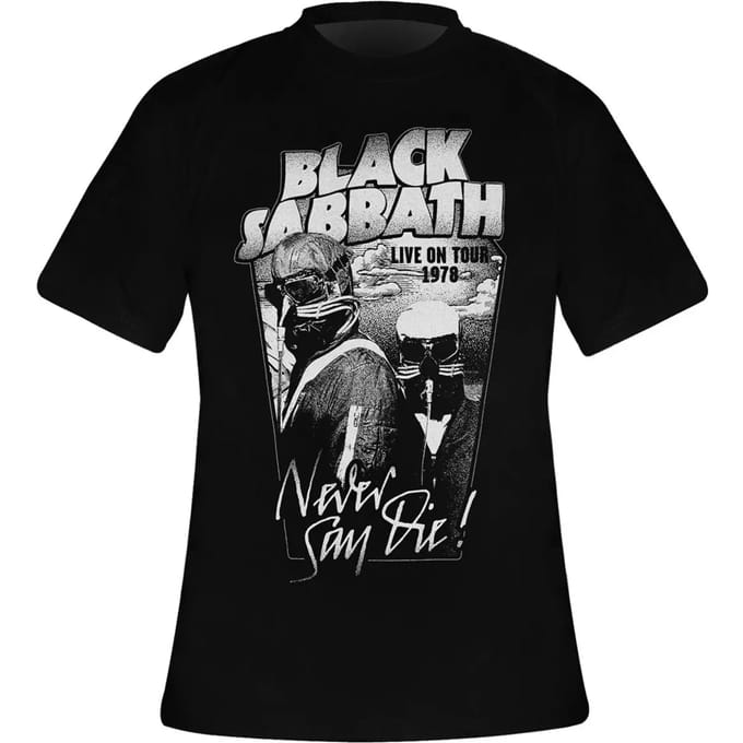 Black Sabbath Heren Tshirt -M- Never Say Die Zwart