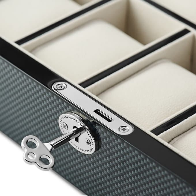 Koolstofvezel Fineer Horloge Displaybox met 10 Vakken