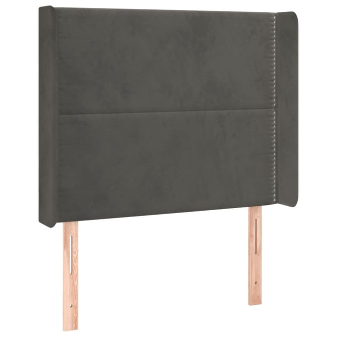 vidaXL - Hoofdbord - LED - 93x16x118/128 - cm - fluweel - donkergrijs