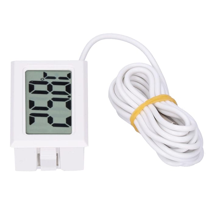 Thermomètre numérique filaire LCD, mini instrument de mesure de la température électronique FY13001, blanc blanc