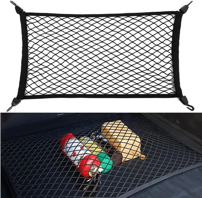 Famanu - Auto bagagenet elastisch net 70 x 40 cm uitschuifbaar met 4 haken