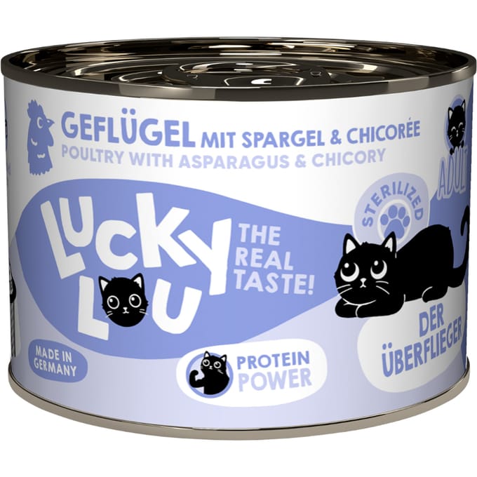 6x200g Lucky Lou Lifestage Sterilized Gevogelte Kattenvoer Nat