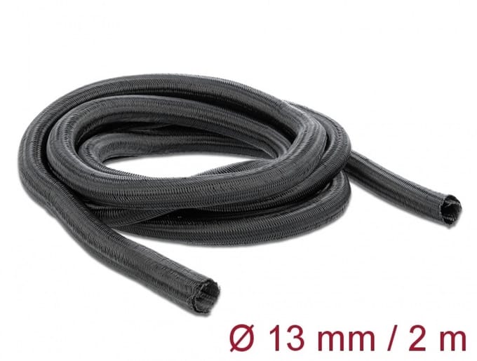 Delock Braided Sleeve self-closing 2 m x 13 mm black