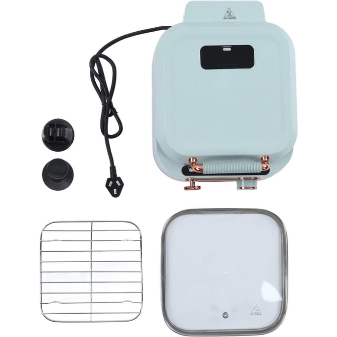 Grill d'intérieur électrique Vert fruit Chauffage double face Profondeur 70 mm 3L 1800W Plaque électrique L white