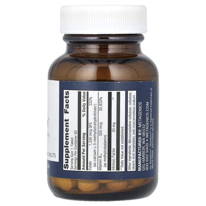 Metagenics, B12-Acide Folique Intrinsèque, 60 comprimés