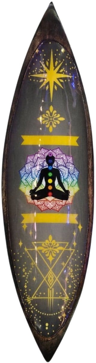 Enamel Incense Bowl - Mango Wood - Chakra