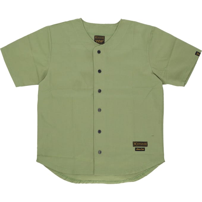 Coat Buttons Honkbalshirt voor heren, militair groen