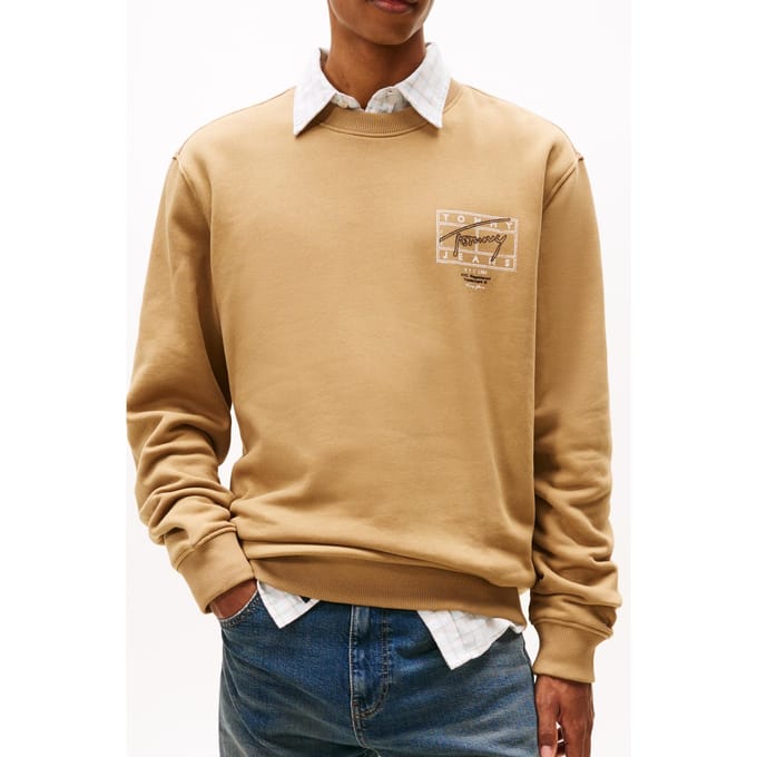 Tommy Hilfiger Regular Entry Dna Pullover Sweatshirt Dark Dune Größe: S | Pullover Outlet | Herren