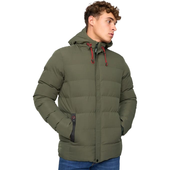 Crosshatch Heren Kampleys gewatteerd jack met reliëf (Olijf)