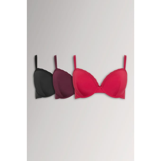 Yours 3Pack Rode En Paarse Kanten Voorgevormde Bh's Size 100E