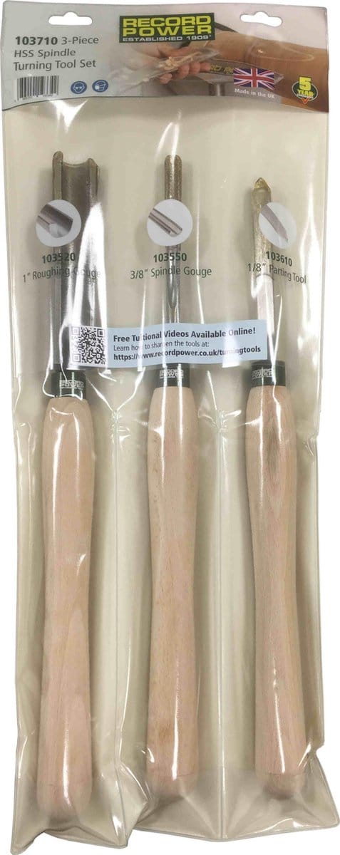 Record Power 3-delige HSS Spindel set voor houtdraaiers