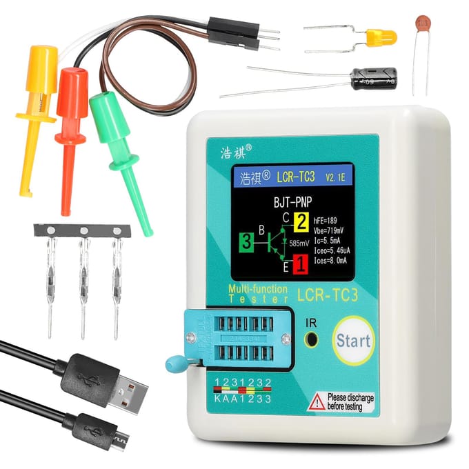 Multifunctionele transistortester Zenerdiodetester Spanningsregelaar Diode NPN PNP Bipolair veelkleurig