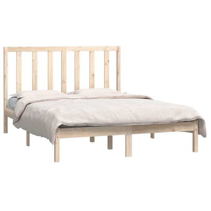 vidaXL - Bedframe - zonder - matras - massief - grenenhout - 135x190 - cm