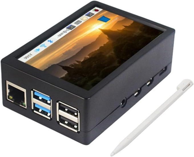 Touchscreen Monitor - LCD Display - Mini Computer - Met Behuizing - 35 Inch - Zwart