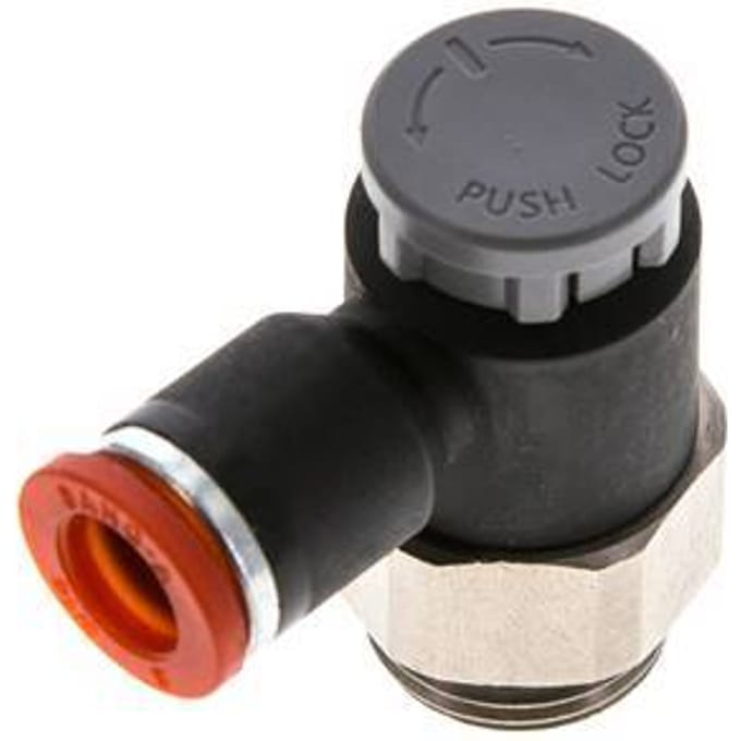 L-stuk Regelventiel 8 mm - G3/8'' Regeling-in Messing/Nylon Borgmoer