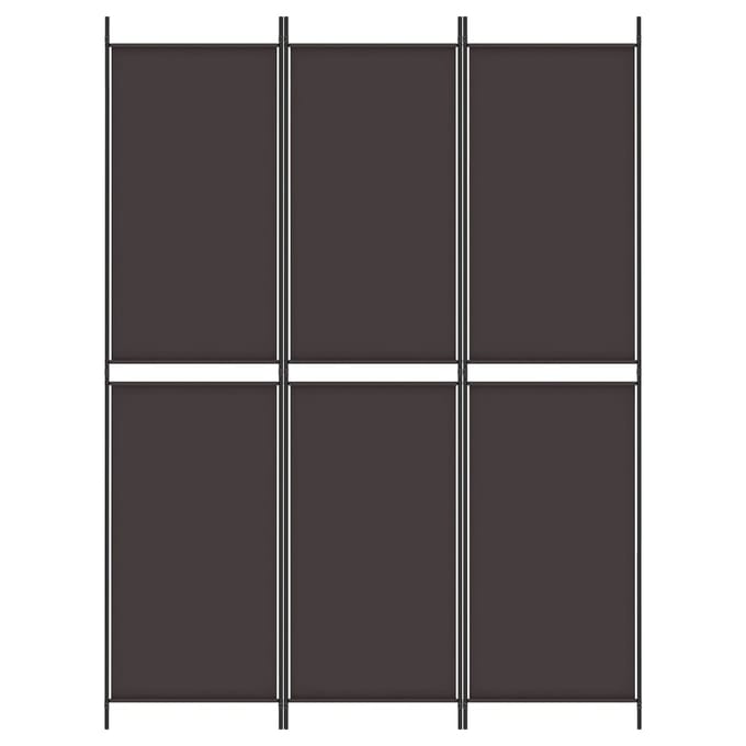 vidaXL - Kamerscherm - met - 3 - panelen - 150x200 - cm - stof - bruin
