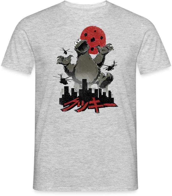 Sesamstraat Koekiemonster Cookiezilla T-Shirt Heren